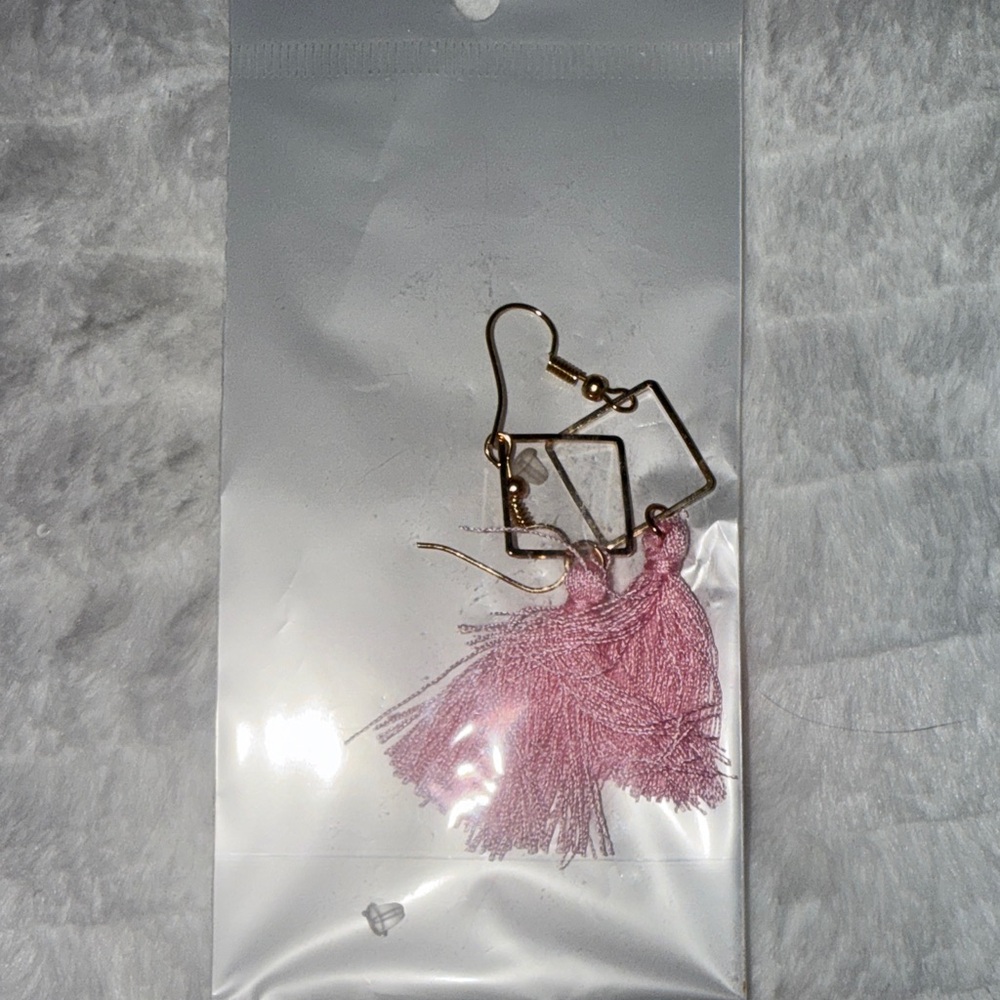 Pink Tassel Earrings
